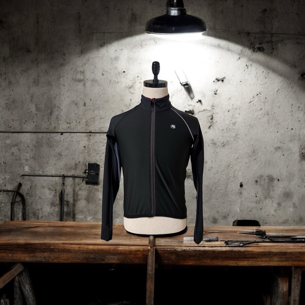 Men's Black Giordana Forma Red‎ Carbon Cycling Jacket SZ LG